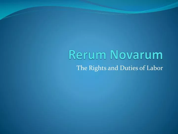 rerum novarum