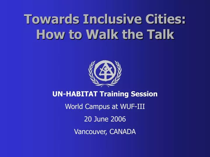 towards inclusive cities how to walk the talk