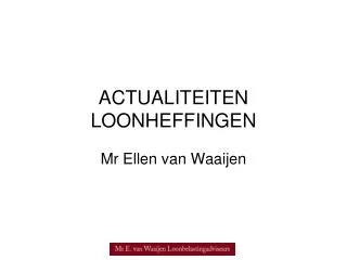 actualiteiten loonheffingen