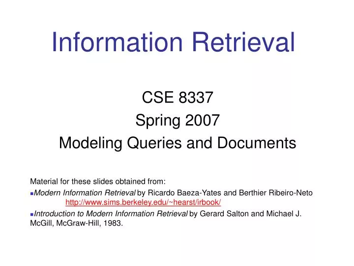 information retrieval