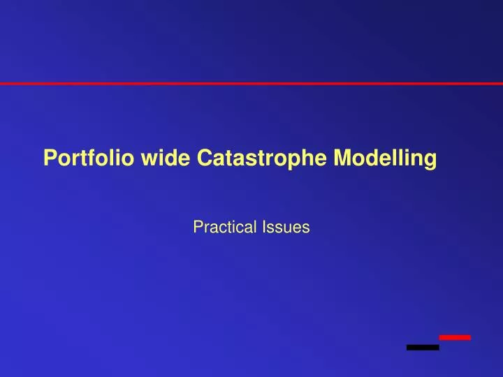 portfolio wide catastrophe modelling