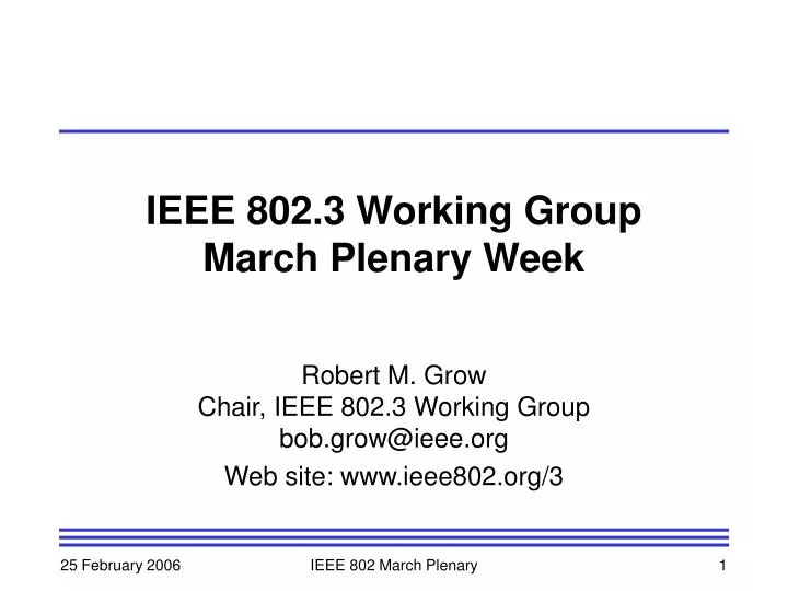 ieee 802 3 working group march plenary week