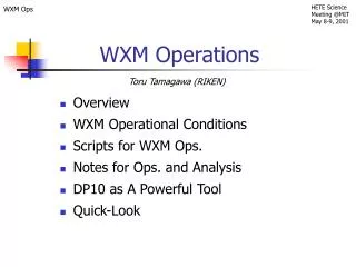 wxm operations