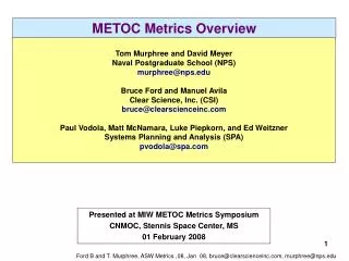 METOC Metrics Overview