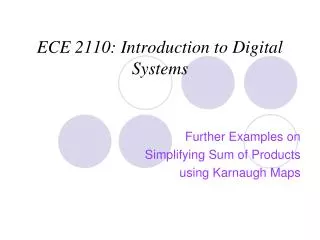 ECE 2110: Introduction to Digital Systems