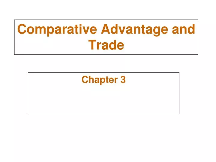 comparative advantage and trade
