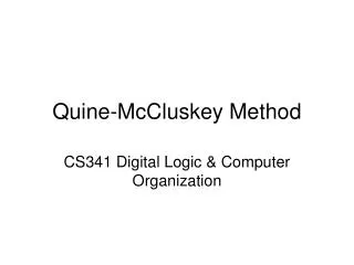 Quine-McCluskey Method