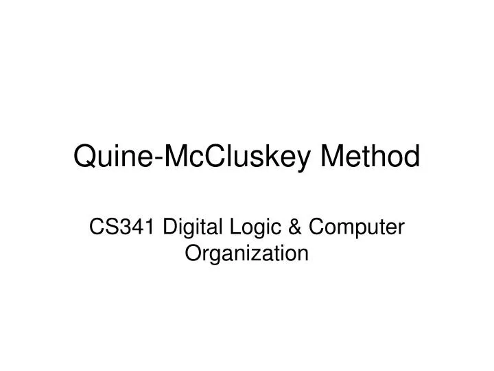 quine mccluskey method