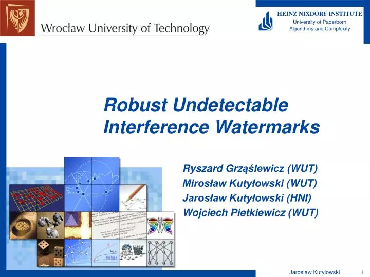 robust undetectable interference watermarks