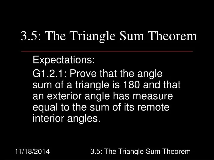 3 5 the triangle sum theorem
