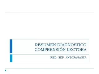 resumen diagn stico comprensi n lectora