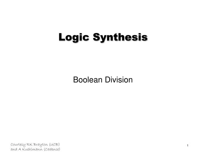 logic synthesis
