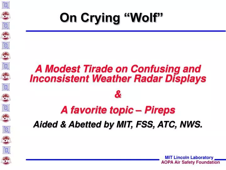on crying wolf