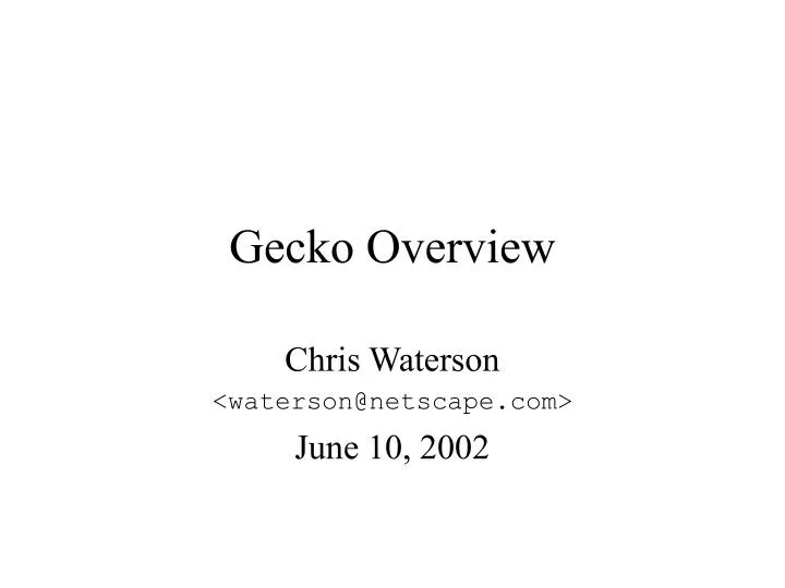 gecko overview