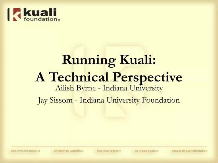 running kuali a technical perspective