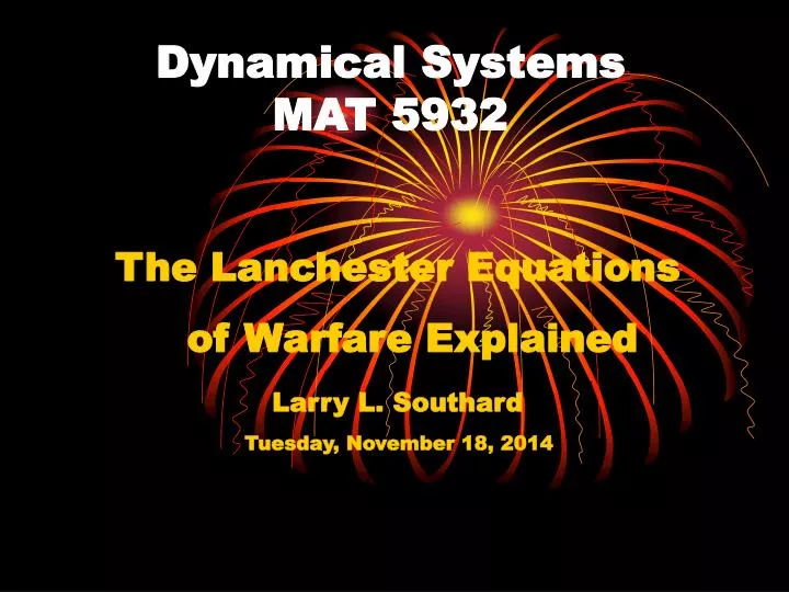 dynamical systems mat 5932