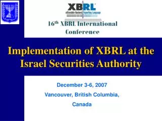 Implementation of XBRL at the Israel Securities Authority
