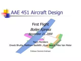 AAE 451 Aircraft Design