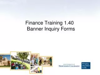 Finance Training 1.40 Banner Inquiry Forms
