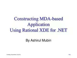 Constructing MDA-based Application Using Rational XDE for .NET