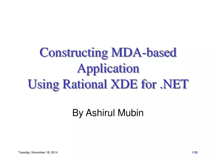 constructing mda based application using rational xde for net