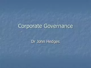 Corporate Governance