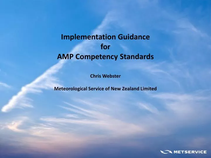 implementation guidance for amp competency standards