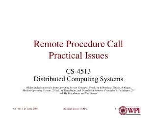 remote procedure call practical issues