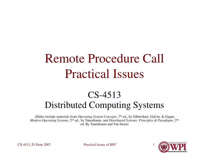 remote procedure call practical issues