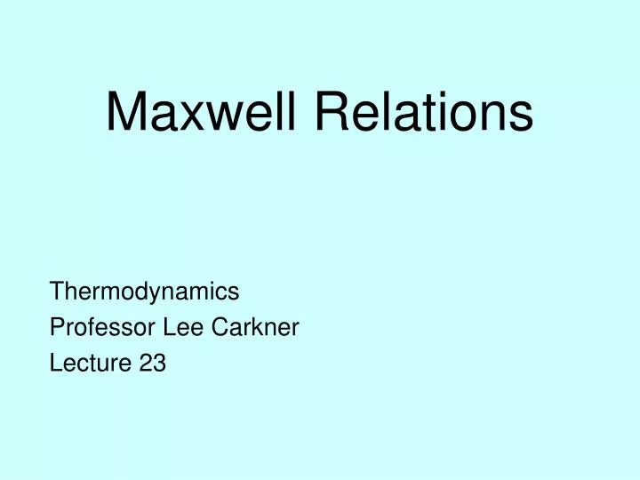 maxwell relations
