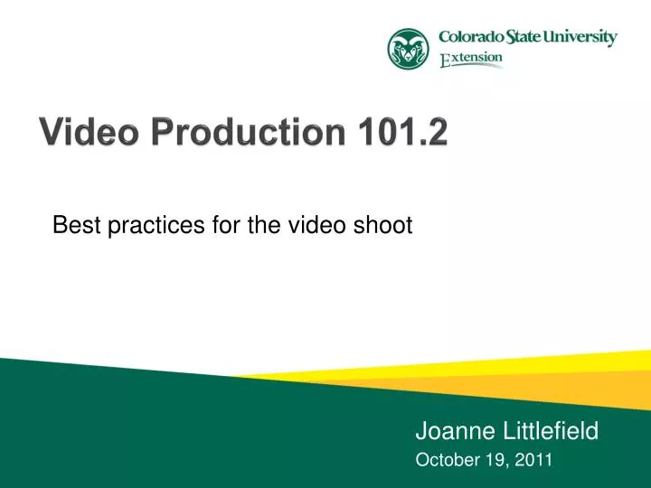video production 101 2