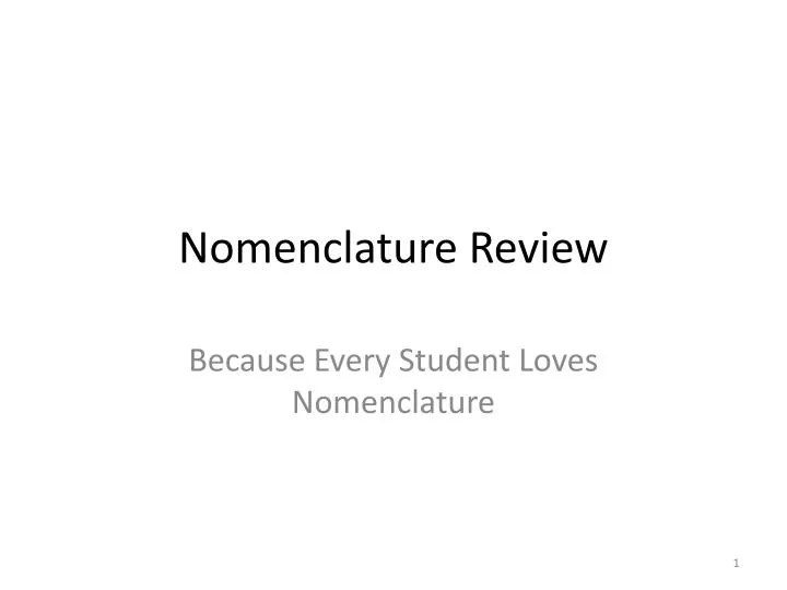 nomenclature review