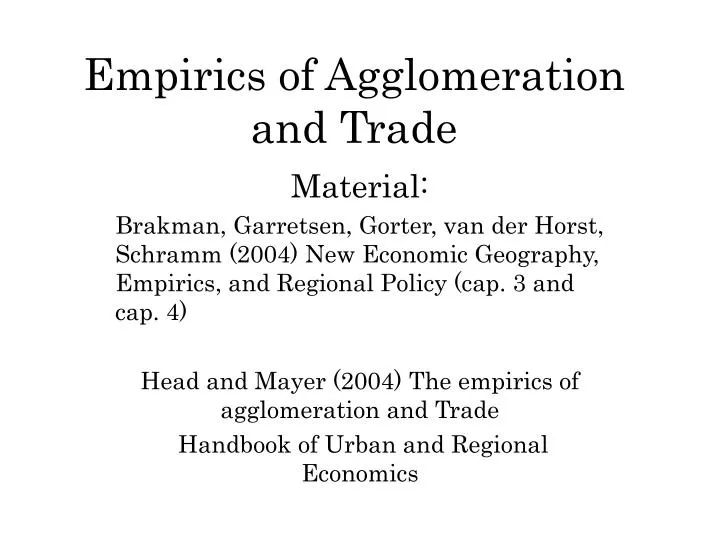 empirics of agglomeration and trade