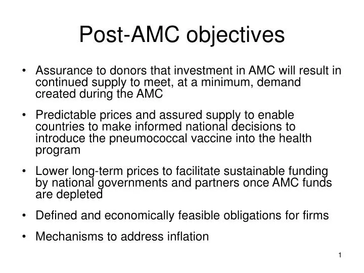 post amc objectives