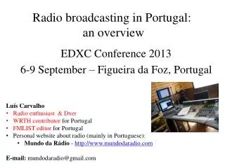 Radio broadcasting in Portugal: an overview