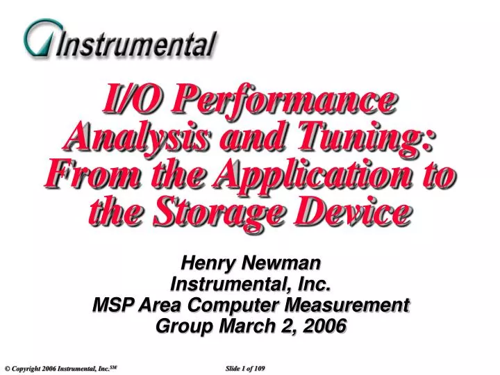i o performance analysis and tuning from the application to the storage device