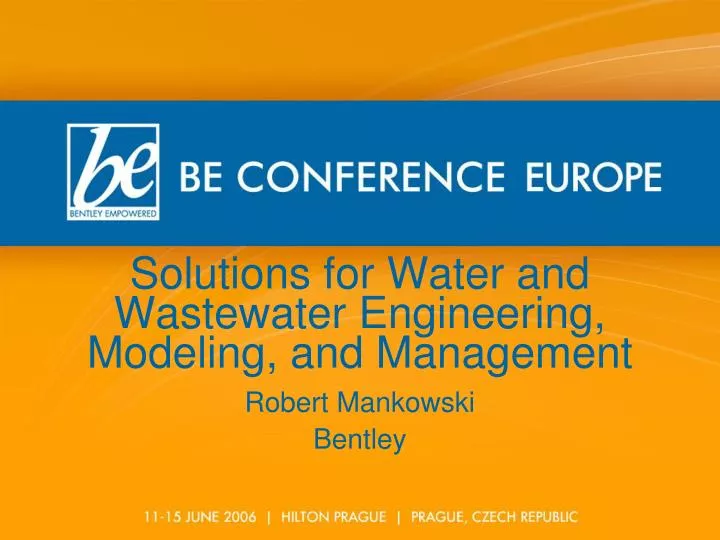 solutions for water and wastewater engineering modeling and management