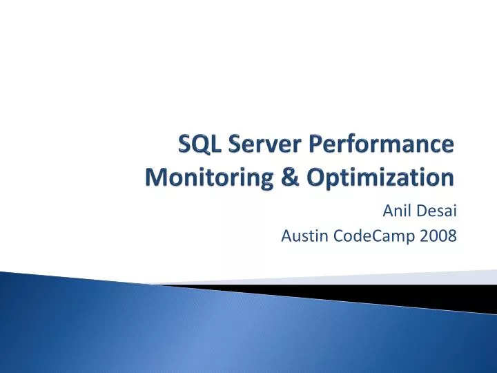 sql server performance monitoring optimization