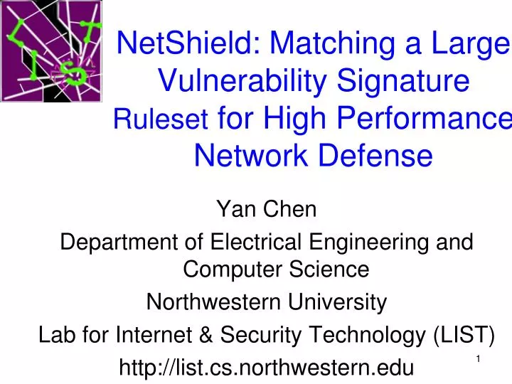 netshield matching a large vulnerability signature ruleset for high performance network defense