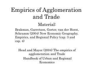 empirics of agglomeration and trade