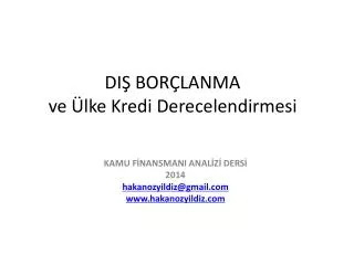 di bor lanma ve lke kredi derecelendirmesi
