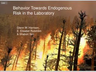Behavior Towards Endogenous Risk in the Laboratory