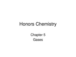 Honors Chemistry