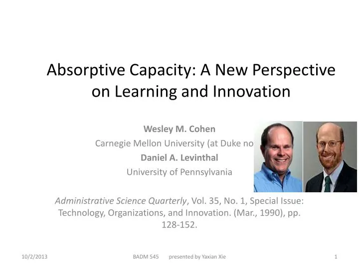 absorptive capacity a new perspective on learning and innovation