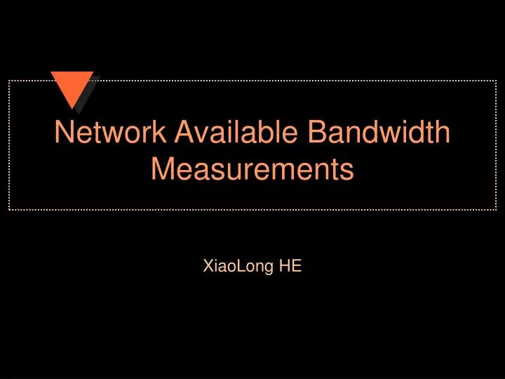 network available bandwidth measurements