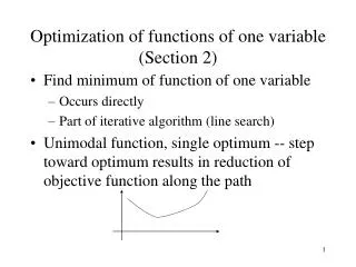 Optimization of functions of one variable (Section 2)