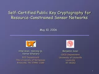 Self-Certified Public Key Cryptography for Resource-Constrained Sensor Networks