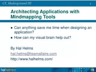 Architecting Applications with Mindmapping Tools
