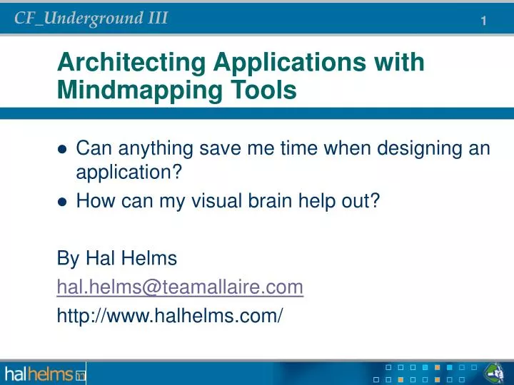 architecting applications with mindmapping tools