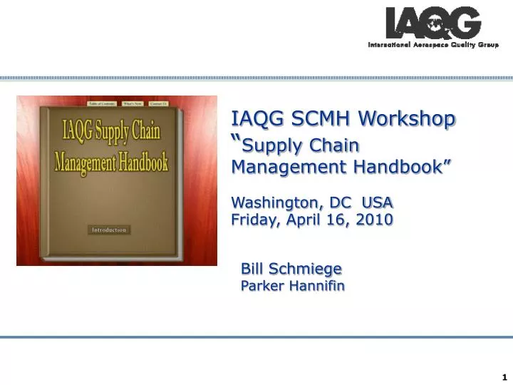 iaqg scmh workshop supply chain management handbook washington dc usa friday april 16 2010